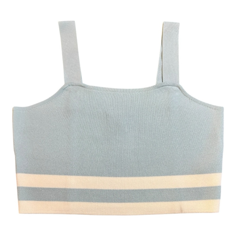 Edited by Remi Bader Blue Knit Tank Top - Picture 1 of 16